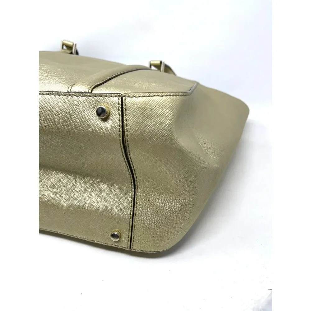 Kate Spade Newbury Lane Large Tote Handbag MSRP $325 Gold Saffiano Leather Bag